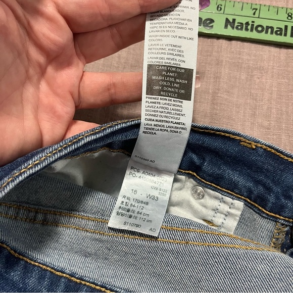 Levi Wide Leg Distressed Raw Hem Jeans Plus Size 16 Relaxed Baggy Boyfriend - Picture 8 of 8